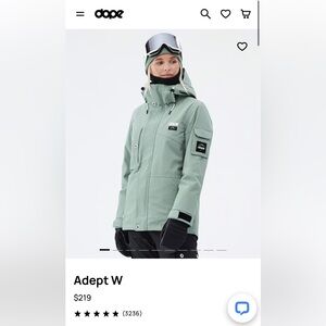 (SET) LIKE NEW DOPE SNOW BLUE/GREEN ADEPT SNOWBOARDING JACKET & CON PANTS SET